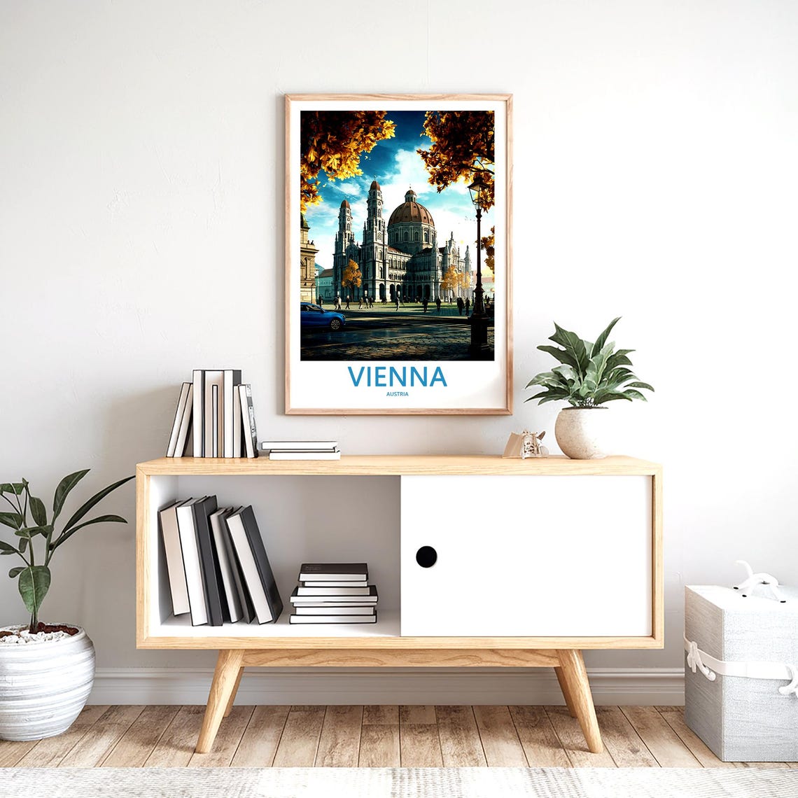 Vienna Austria Autumn Square With Grand Domed Church Photo Poster - Image 2