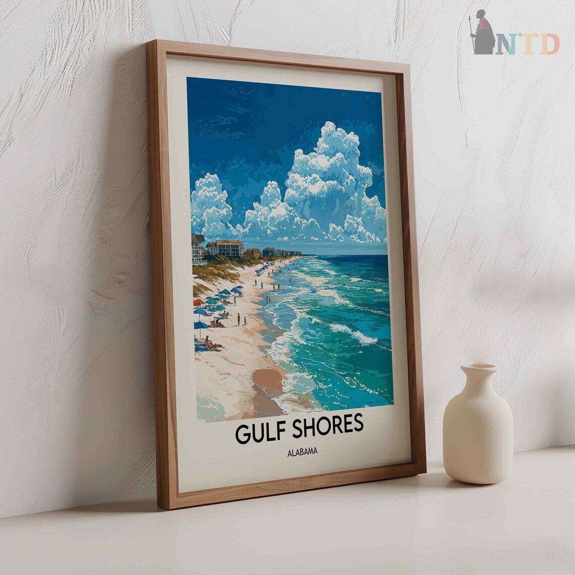 Gulf Shores Alabama Wide Sandy Shoreline With Turquoise Waves Poster - Image 2
