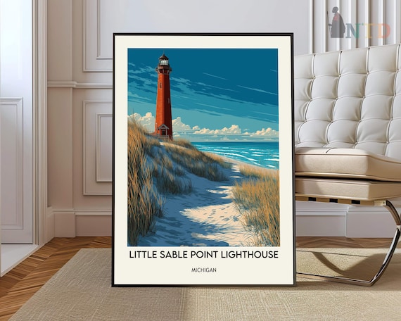 Little Sable Point Lighthouse Michigan Sandy Dune Beach Poster