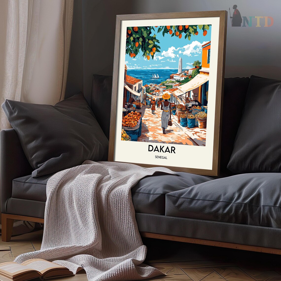 Dakar Travel Poster, Senegal City Map Art Print - Image 3