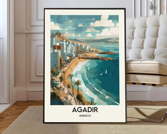 Agadir Poster Wall Art Print Photo Travel City Morocco