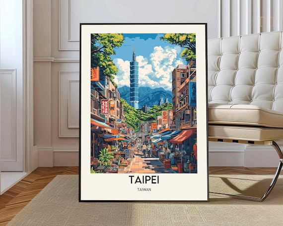 Taipei Poster Wall Art Print Photo City Map Taiwan