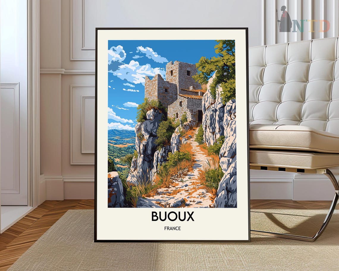 Buoux France Medieval Stone Fortress Ruins Luberon Cliff Poster