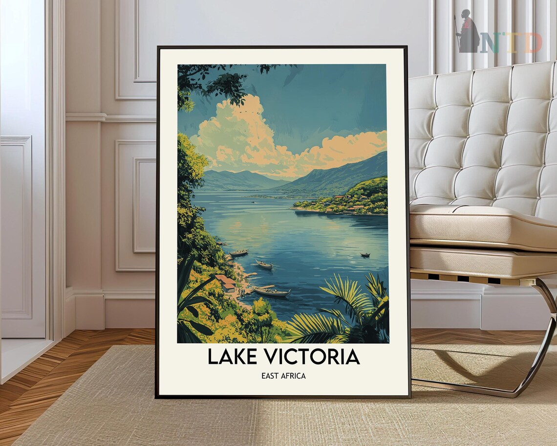 Lake Victoria East Africa Serene Lakeside Sunset Travel Poster