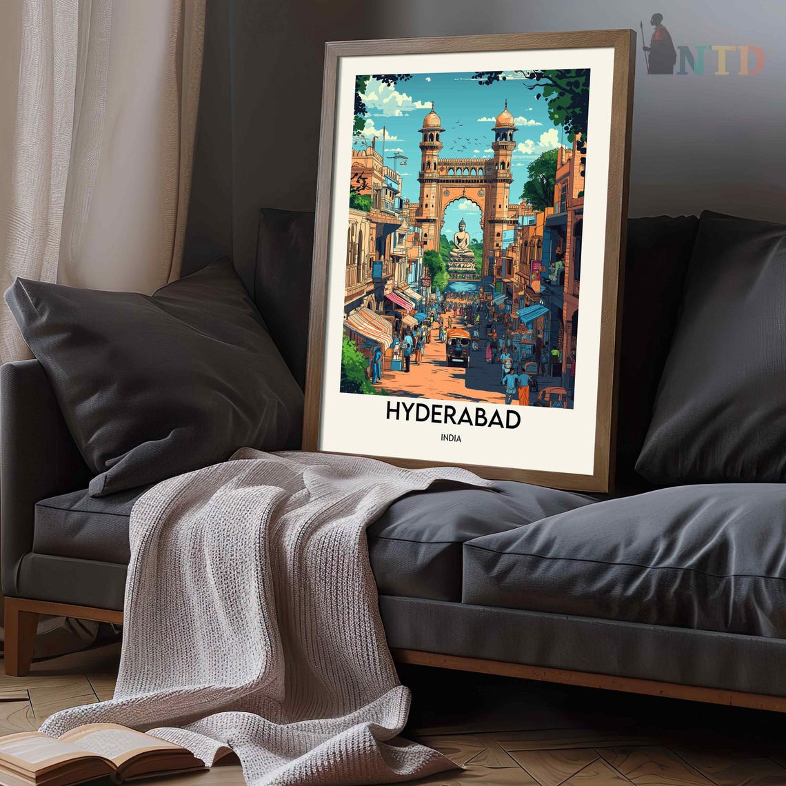 Hyderabad Poster Hyderabad Wall Art Hyderabad Print Hyderabad Photo Hyderabad Poster Print Hyderabad Travel Poster Hyderabad India - Image 3