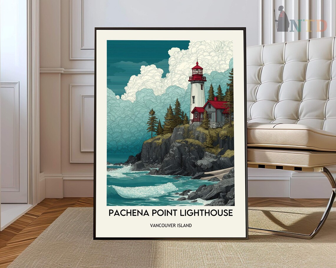 Pachena Point Lighthouse Vancouver Island Coastal Travel Art Poster