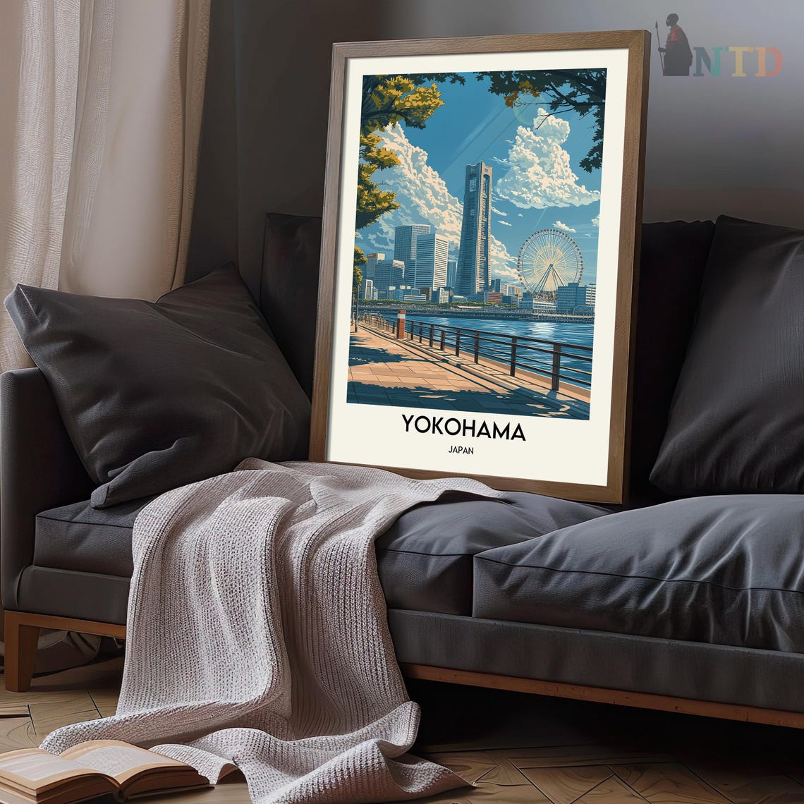 Yokohama Print Yokohama Wall Art Yokohama Poster Yokohama Photo Yokohama Poster Print Yokohama Travel Poster Yokohama Japan Poster - Image 3