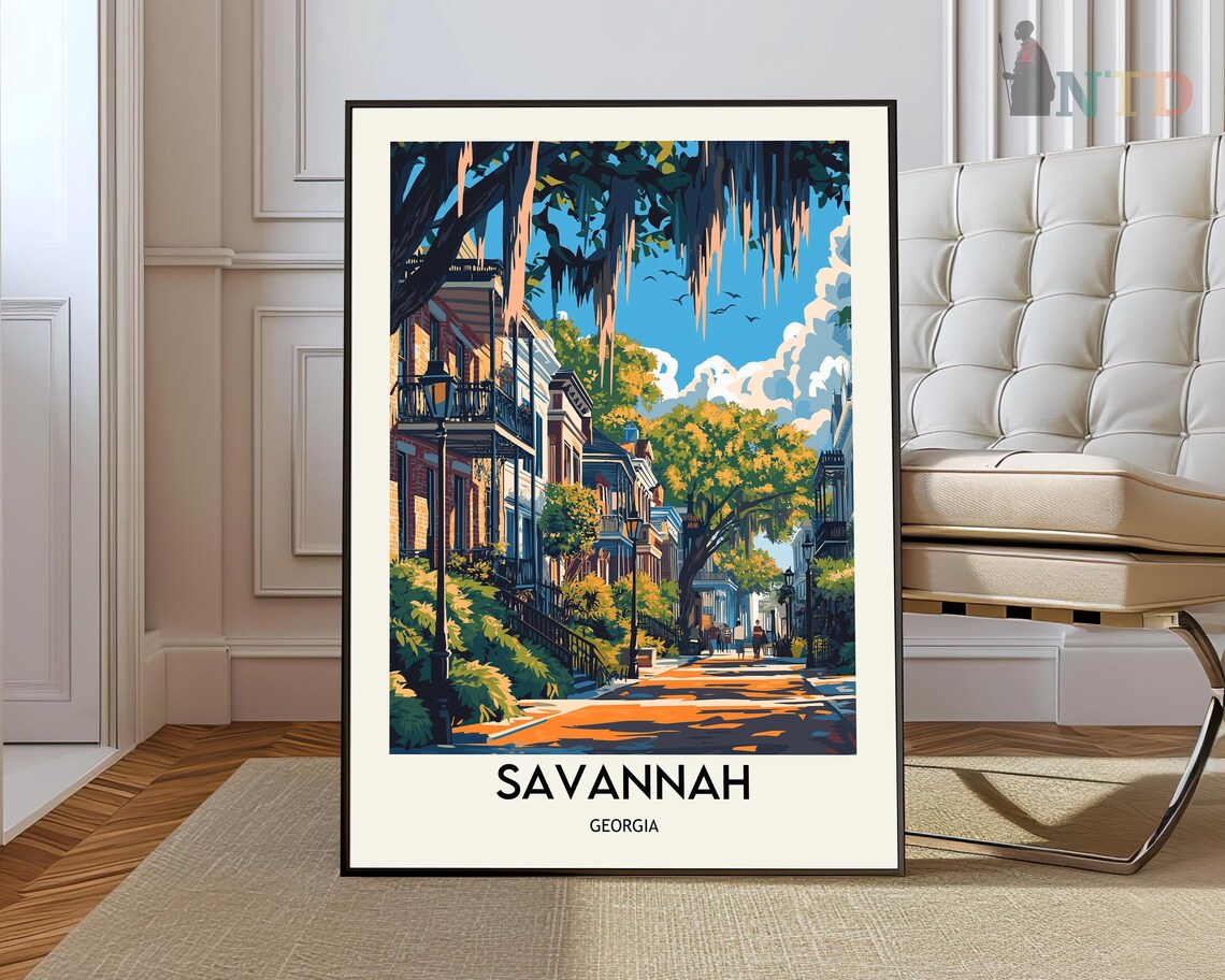 Savannah Travel Poster, City Wall Art Print