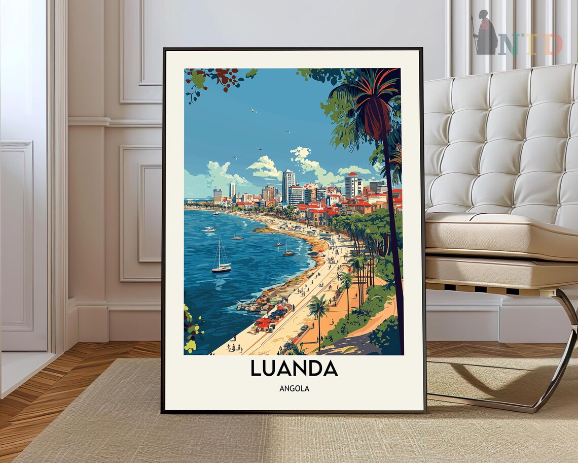 Luanda Poster Wall Art Print Photo Travel Angola City Map