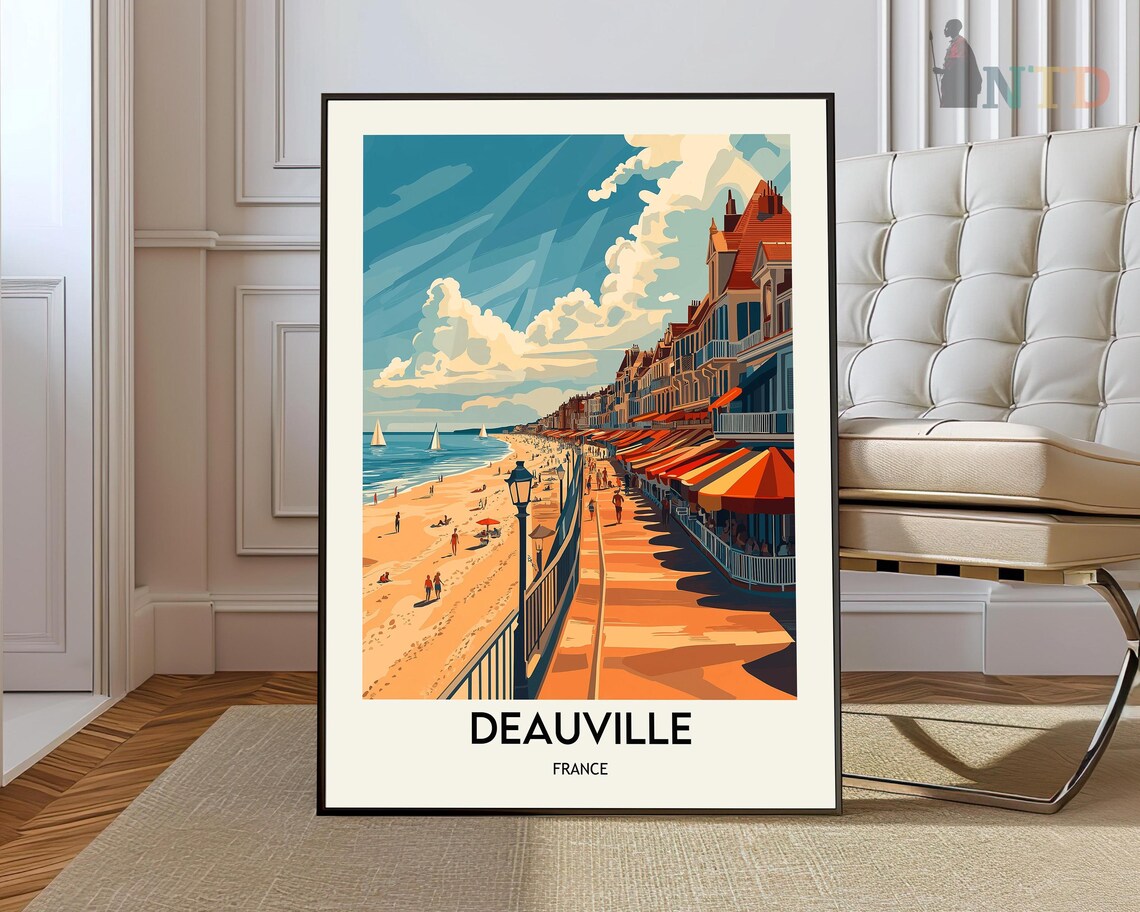 Deauville France Beach Boardwalk Belle Epoque Hotels Sun Day Poster