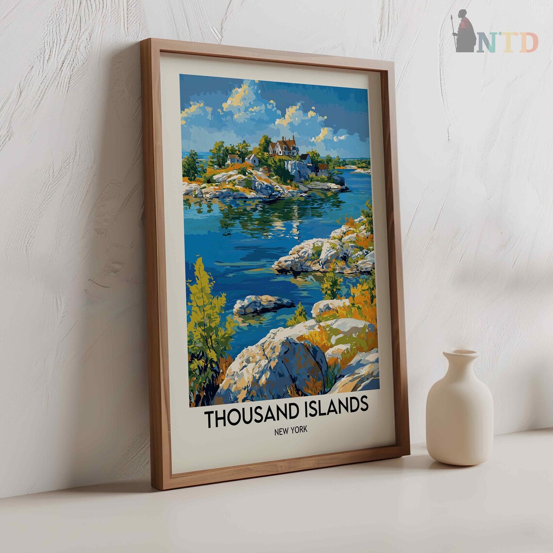 Thousand Islands Watercolor Travel Poster, Ontario - Image 2