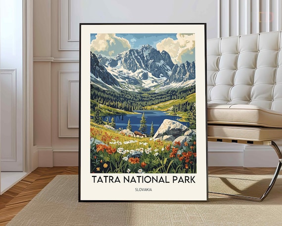 Tatra National Park Slovakia Alpine Lake Meadow Travel Poster