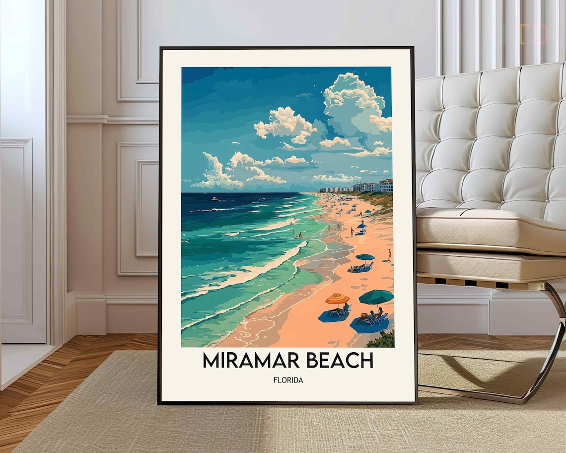 Miramar Beach Travel Poster, Destin Florida