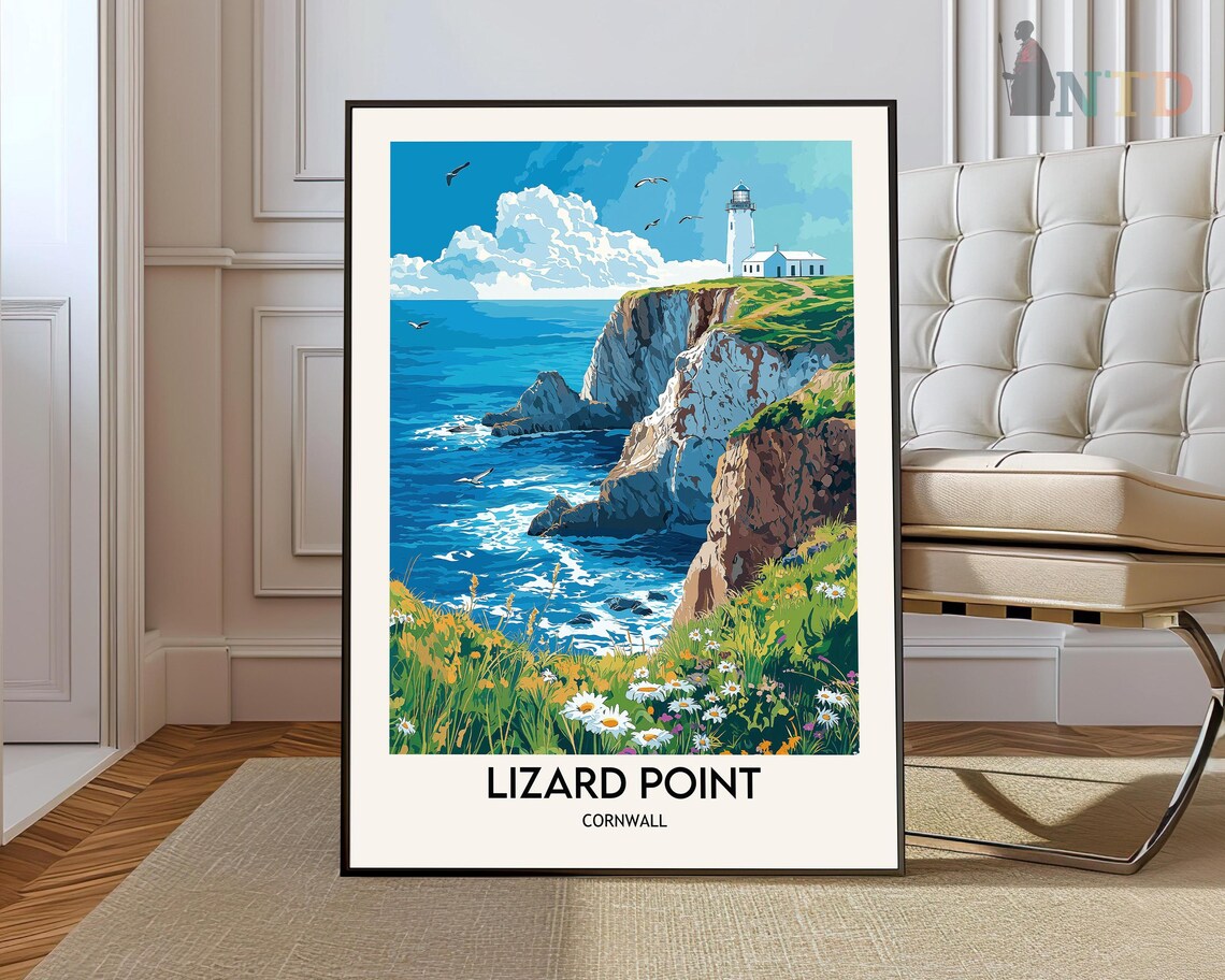 Lizard Point Cornwall England Travel Poster