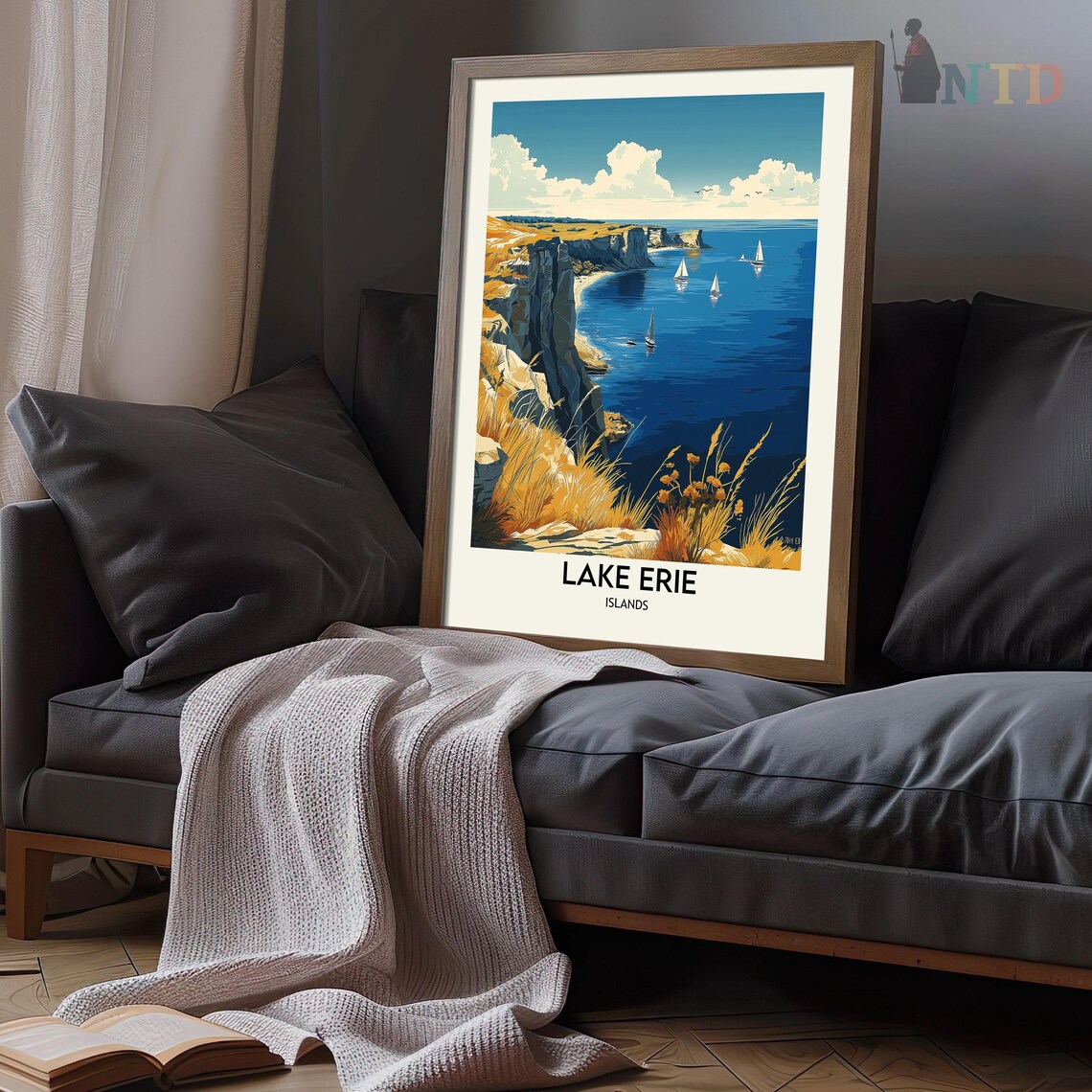 Lake Erie Travel Poster, Great Lakes Wall Art - Image 3