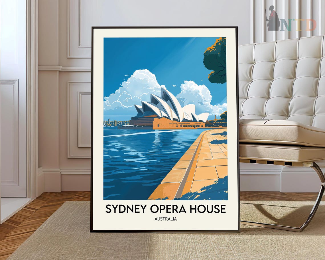 Sydney Opera House Waterfront Promenade Daytime Travel Poster
