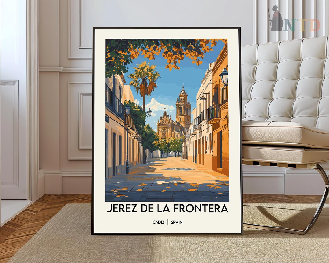 Jerez De La Frontera Andalusia Cathedral Street Travel Poster