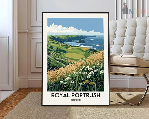 Royal Portrush Golf Club Northern Ireland Links Travel Poster