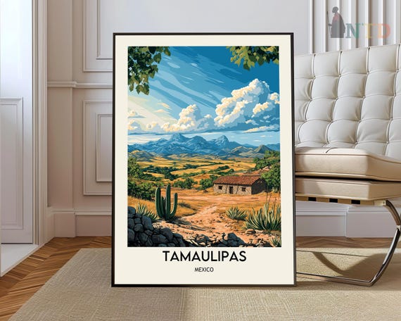 Tamaulipas Print Poster Wall Art Travel Artwork Mexico