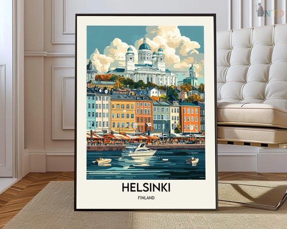 Helsinki Poster Wall Art Print Photo Travel City Map