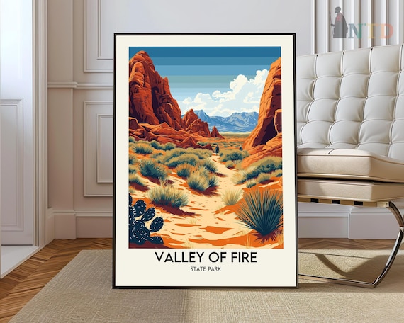 Valley Of Fire State Park Scenic Desert Trail Hiker Canyon Poster