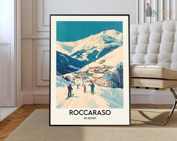 Roccaraso Ski Resort Poster Wall Art Print Photo Alto Sangro Area
