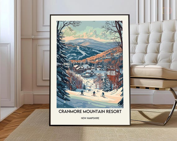Cransmontana Ski Resort Poster Wall Art Print Valais Region