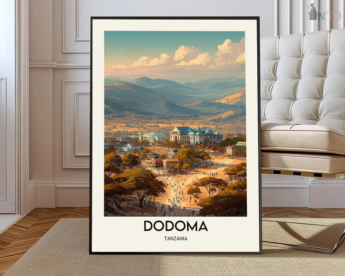 Dodoma Tanzania Mountain Vista Town Square Travel Wall Poster