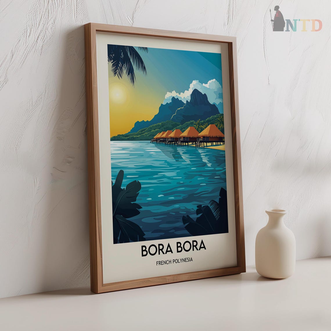 Bora Bora French Polynesia Overwater Bungalows Lagoon Poster - Image 2