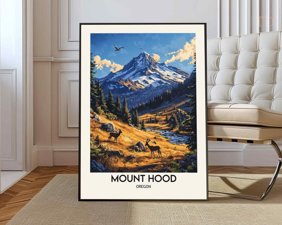 Mount Hood Poster Wall Art Print Photo Oregon Timberline Trail