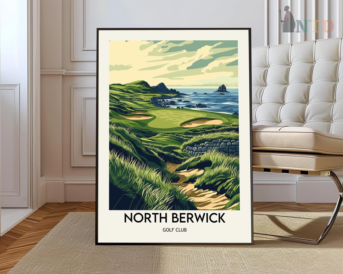 North Berwick Golf Club Green Fairways Daytime Travel Poster