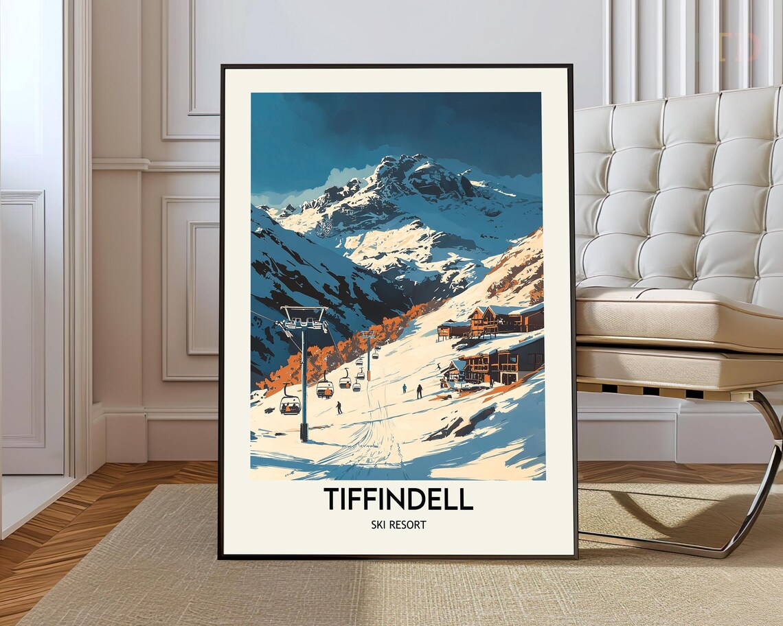 Tiffindell Ski Resort South Africa Chairlift Snowy Peaks Winter Poster