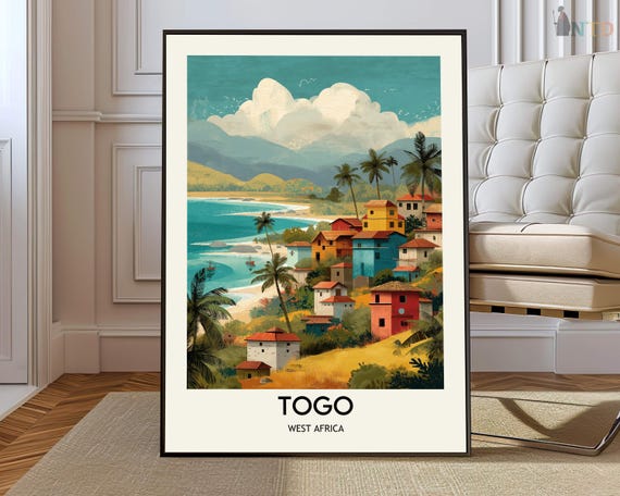 Togo Travel Poster, City Map Art Print