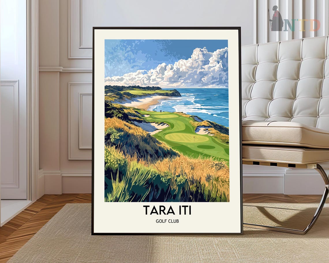 Tara Iti Golf Club New Zealand Coastal Links Dunes Ocean Golf Poster