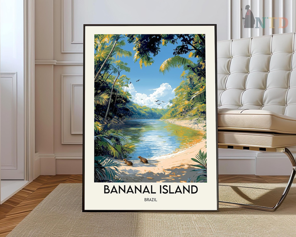 Bananal Island Brazil Jungle River Wildlife Travel Art Poster