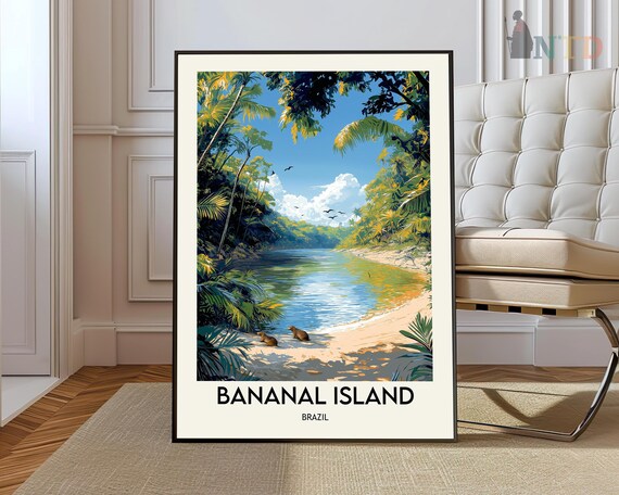 Bananal Island Brazil Jungle River Wildlife Travel Art Poster