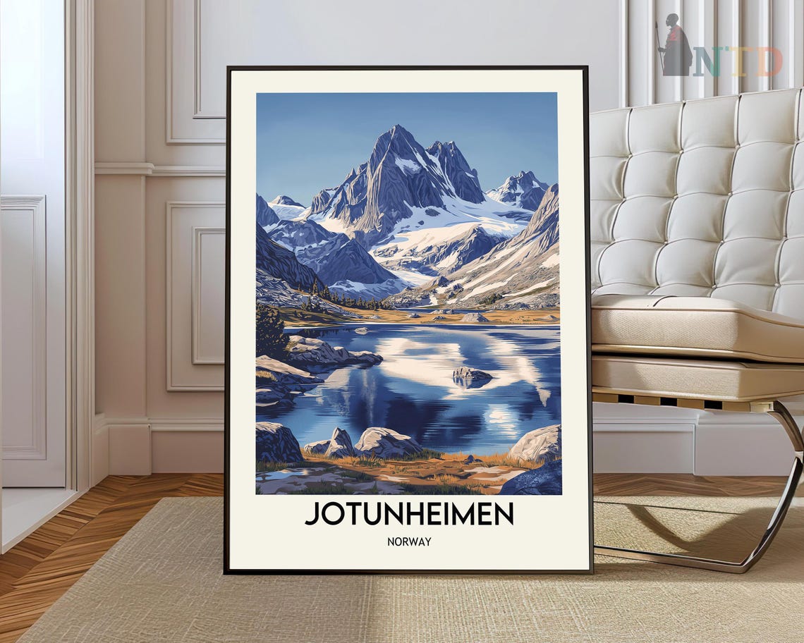 Jotunheimen Norway Glacier Lake Mountain Peak Wilderness Poster