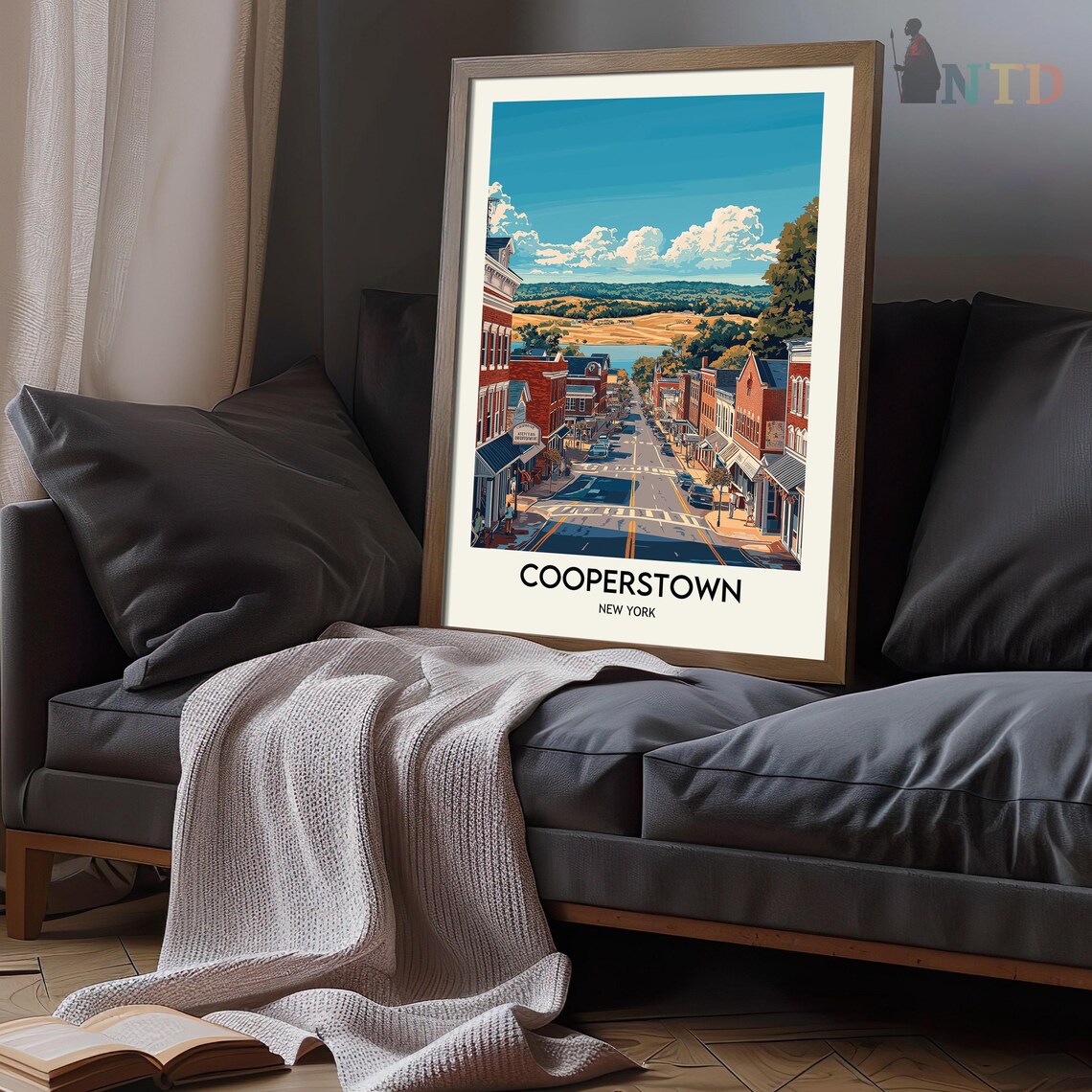 Cooperstown Historic Downtown Street Under a Summer Sky Poster - Image 3