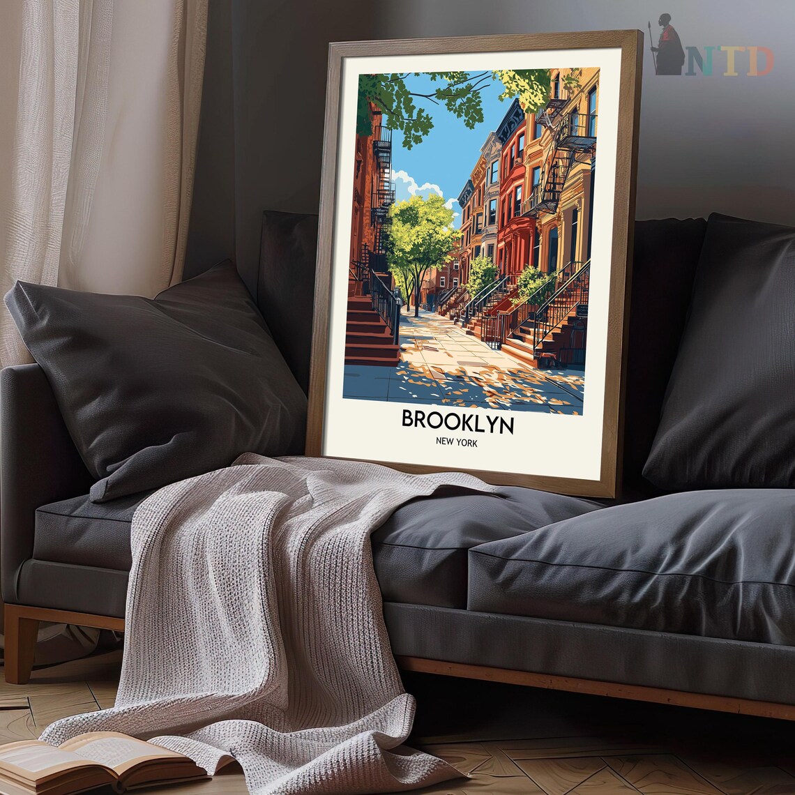 Brooklyn New York Travel Poster, Wall Art Print - Image 3