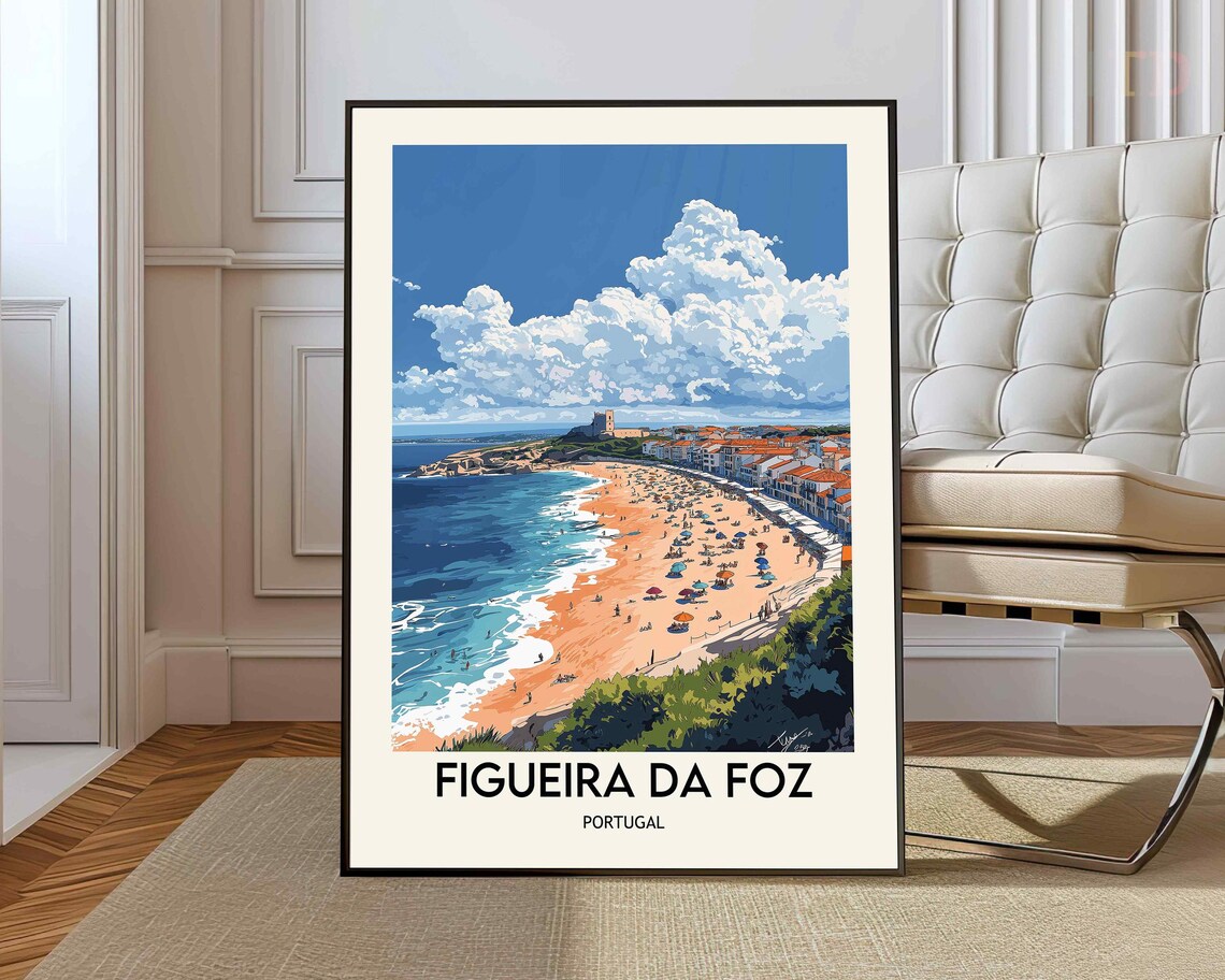 Figueira Da Foz Travel Poster, Portugal Art Print