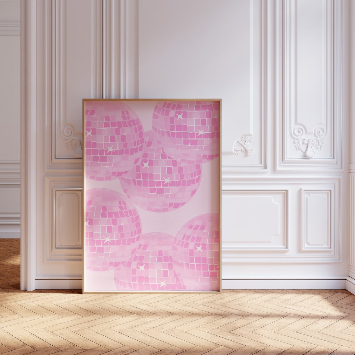 Pink Trendy Disco Dopamine Decor Art Print - Image 3