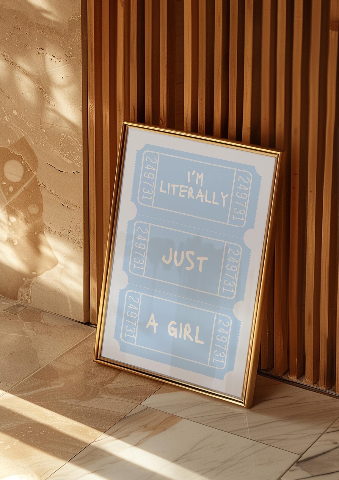 I'm Literally Just a Girl Blue Art Print - Image 3