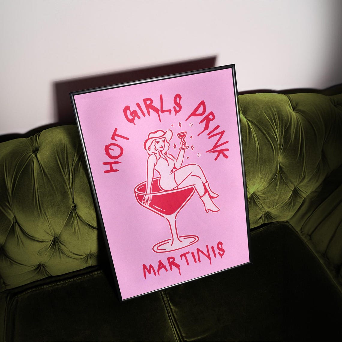 Pink Trendy Wall Art Cowboy Print Preppy Cowgirl Wall Art Red Pink Art Prints Aesthetic Room Decor Girly Poster Bar Cart Prints Trendy Retro - Image 4
