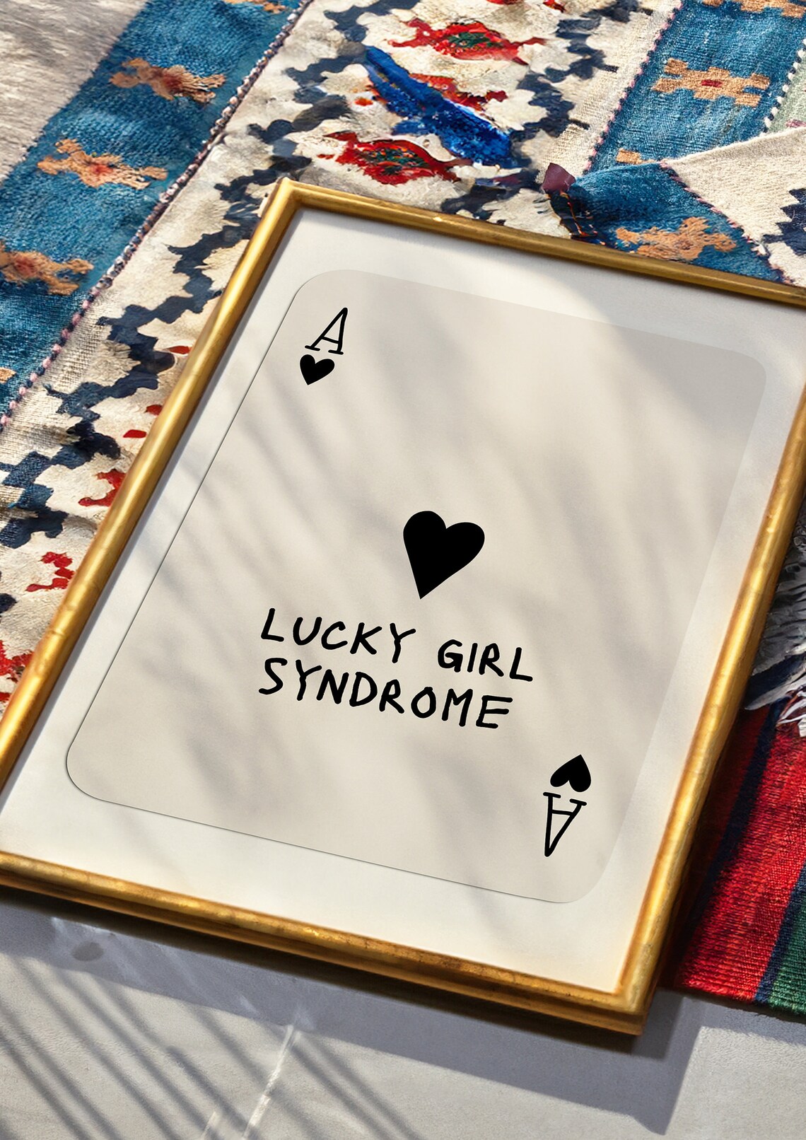 Ace of Hearts Lucky Girl Syndrome Black Minimalist Trendy Poster - Image 3