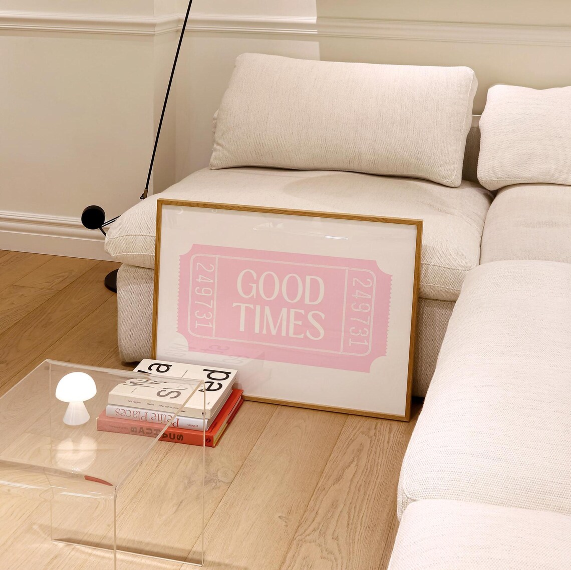 Good Times Ticket Preppy Pink Poster Print