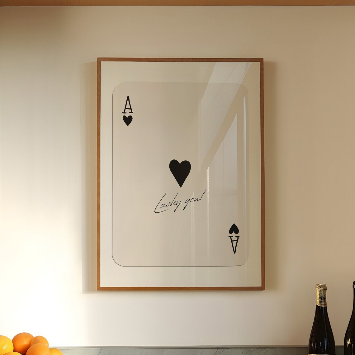 Ace Of Spades Retro Wall Art Print, Black And White