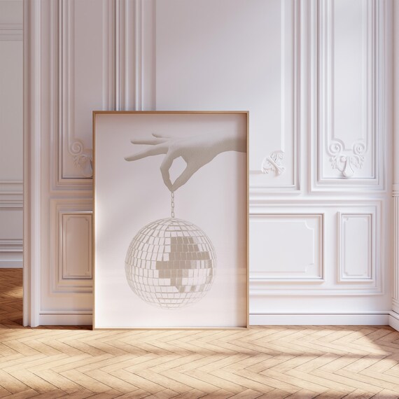 Beige Wall Art Disco Preppy Room Decor College Dorm Poster Trendy Neutral Yk2