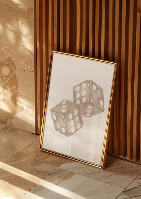 Beige Wall Art Dice Art Aesthetic Room Decor Preppy Art Prints Trendy Wall Art Aesthetic Prints Neutral Wall Art Beige Room Decor