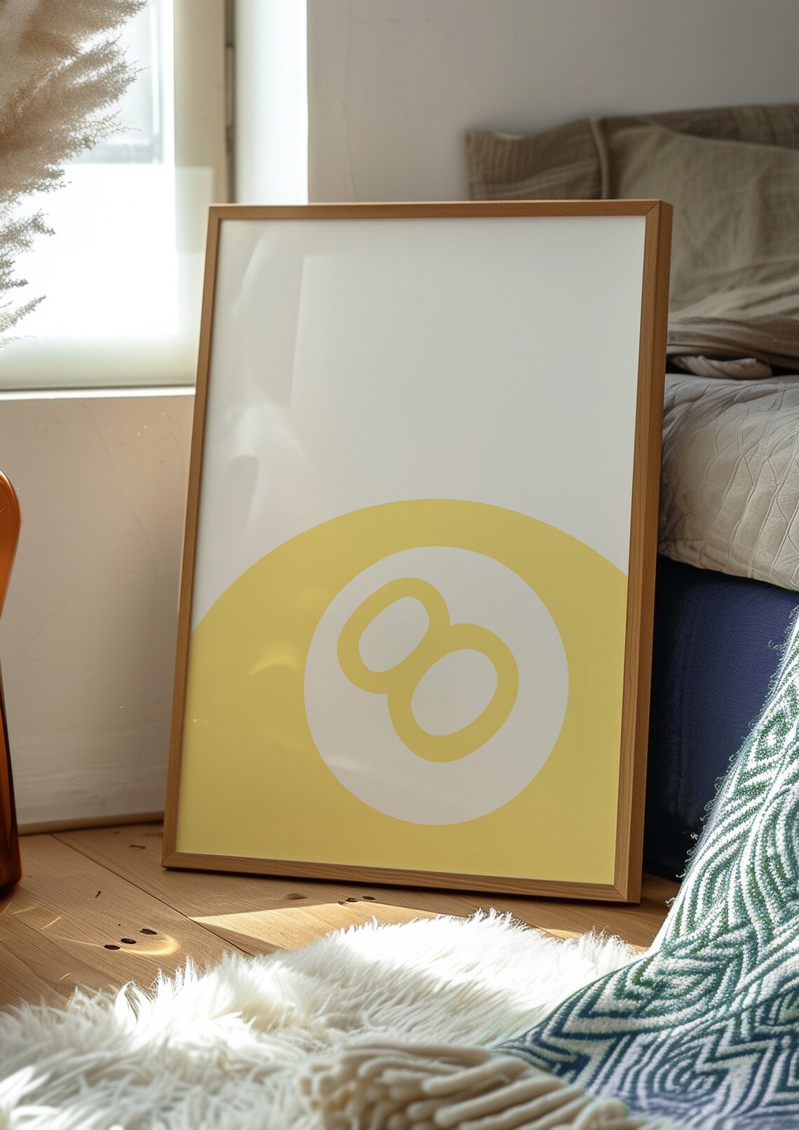 Yellow Retro Aesthetic Art Print, Preppy Dorm Decor - Image 2