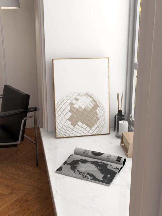 Beige Wall Art Disco Preppy Room Decor College Dorm Poster Trendy Neutral Yk2